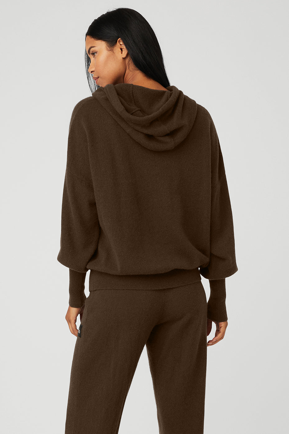 Dark Coffee Women's Alo Yoga Cashmere Jet Set Hoodie | RUC-564730