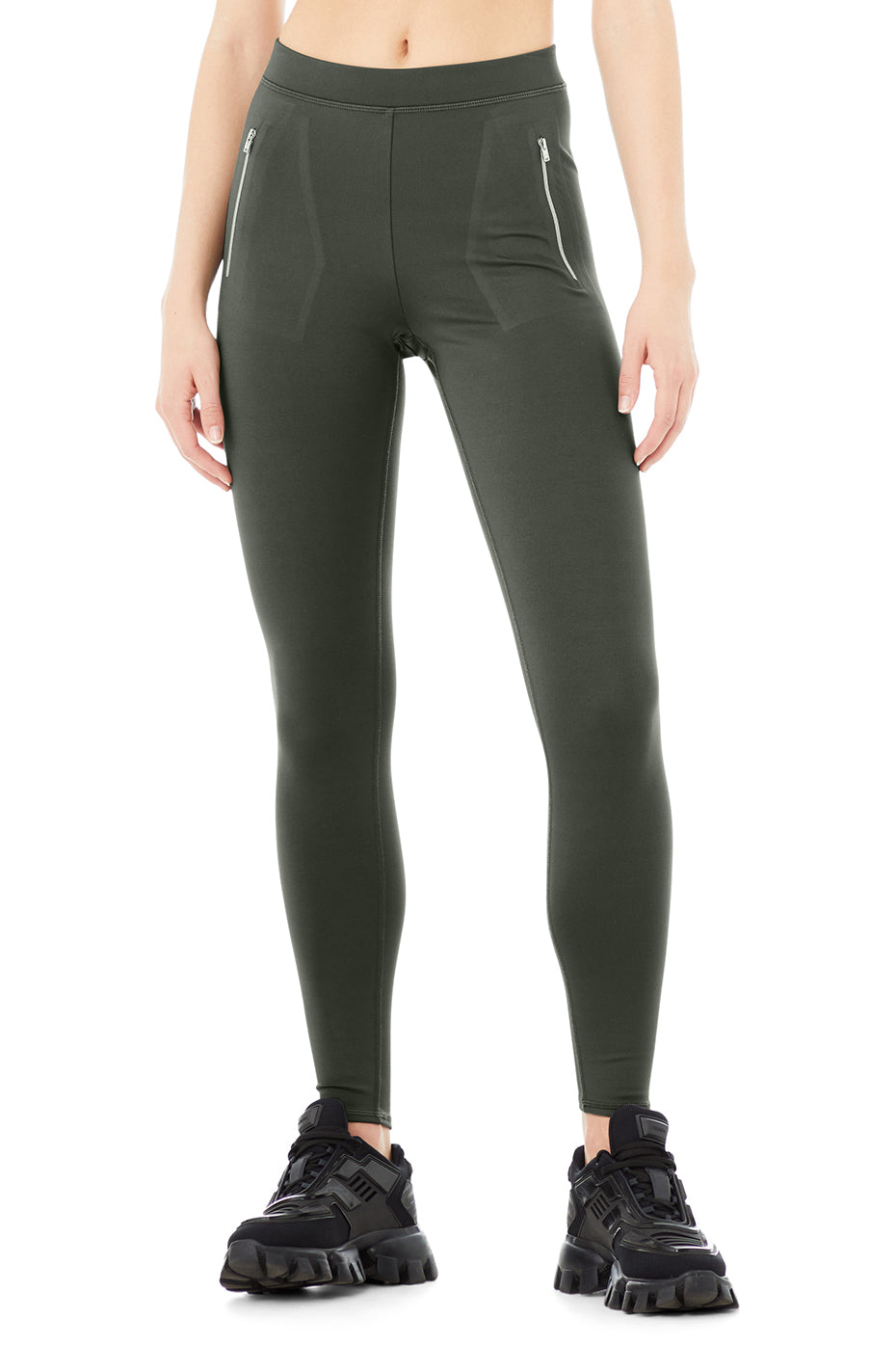 Dark Green Women's Alo Yoga High-Waist Thrill Seeker Leggings | OWV-312678