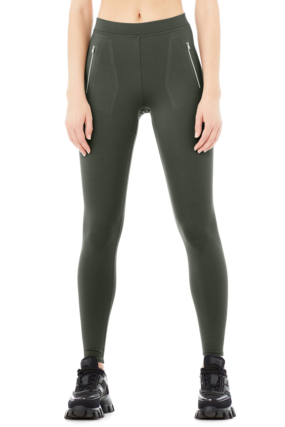 Dark Green Women\'s Alo Yoga High-Waist Thrill Seeker Leggings | OWV-312678