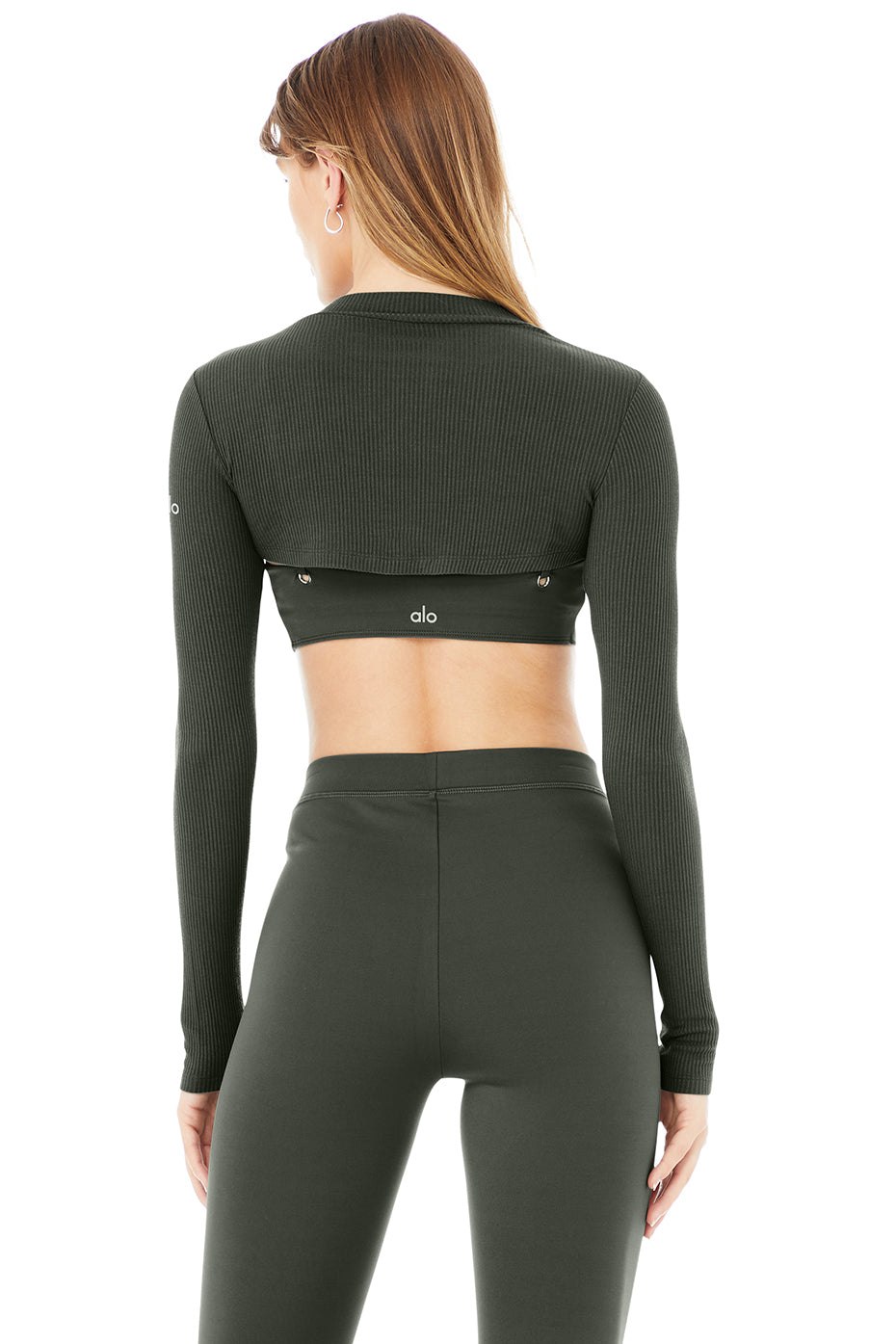 Dark Green Women's Alo Yoga Thrill Seeker Shrug Long Sleeve | UQS-870245