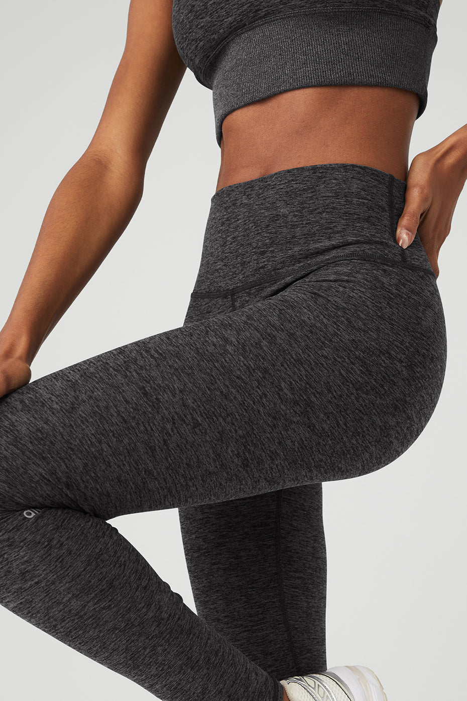 Dark Grey Women's Alo Yoga Alosoft High-Waist 7/8 Highlight Leggings | BRZ-325084