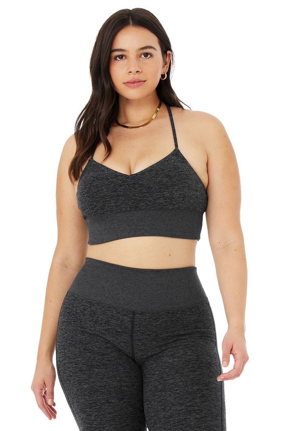 Dark Grey Women's Alo Yoga Alosoft Lavish Bras | PXA-370589