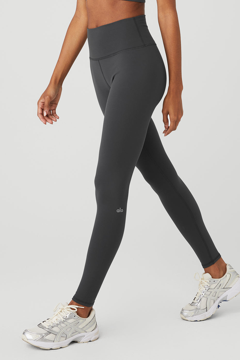 Dark Grey Women's Alo Yoga High-Waist Airbrush Leggings | FJZ-903751