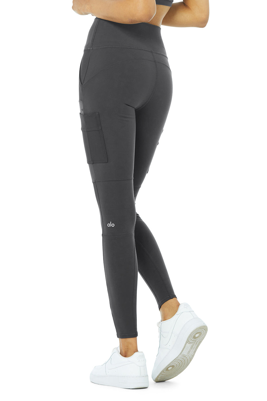 Dark Grey Women's Alo Yoga High-Waist Cargo Leggings | UDY-094367