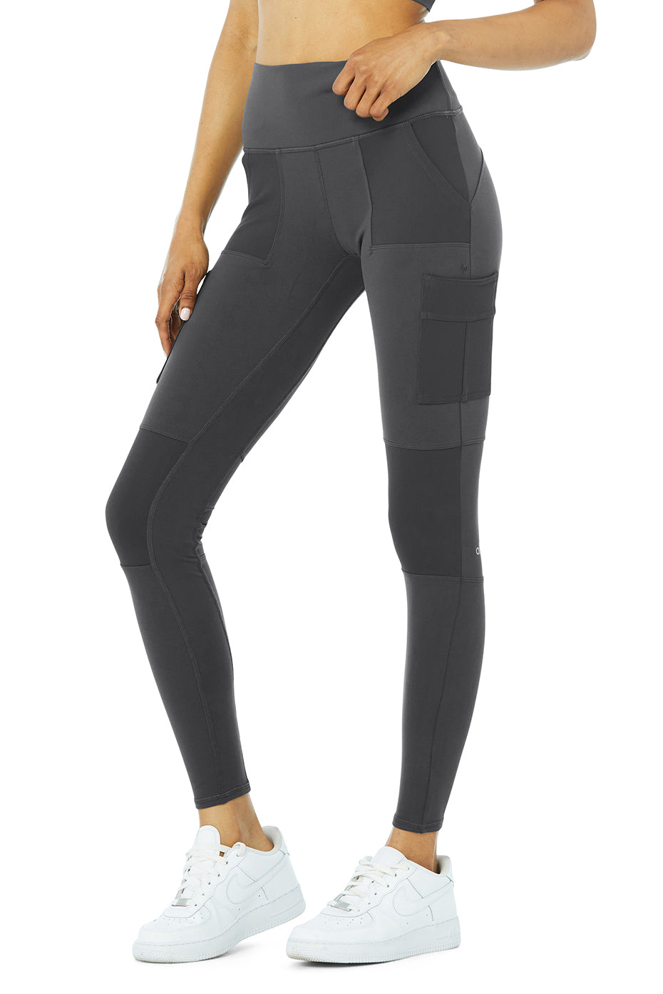 Dark Grey Women's Alo Yoga High-Waist Cargo Leggings | UDY-094367