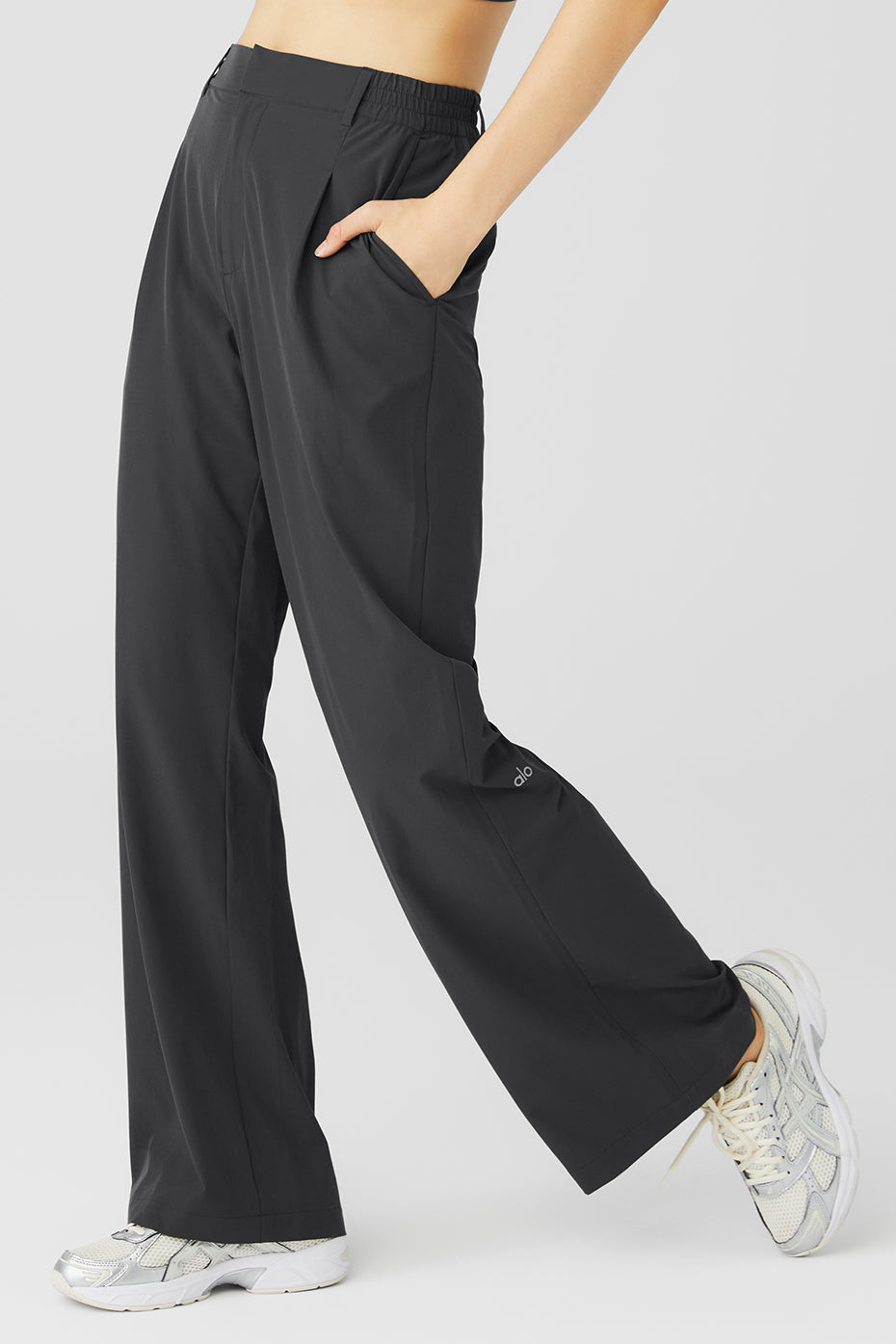 Dark Grey Women's Alo Yoga High-Waist Pursuit Trousers | EIP-350197