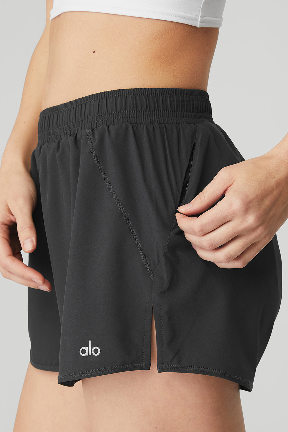 Dark Grey Women's Alo Yoga Stride Shorts | TCQ-396257