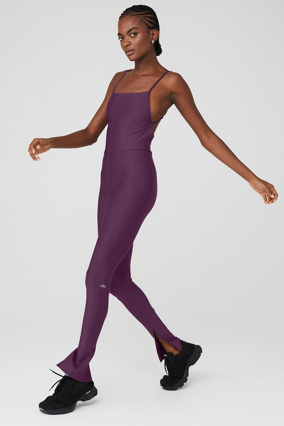 Dark Purple Women's Alo Yoga Airlift Disco Daze Jumpsuit | BRI-604179