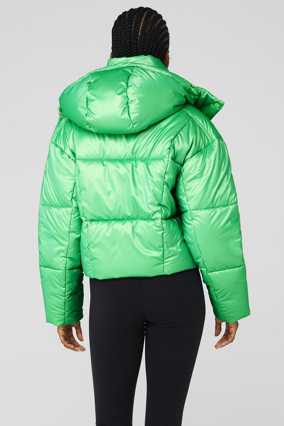 Green / Black Women's Alo Yoga Pearlized Pristine Puffer Jackets | SKL-356810