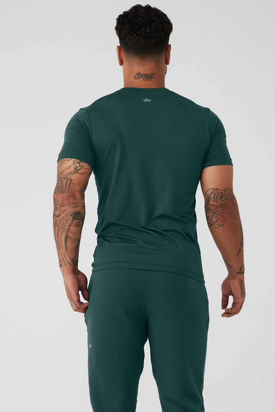 Green Men's Alo Yoga Conquer Reform Crewneck Short Sleeve | LWT-015246