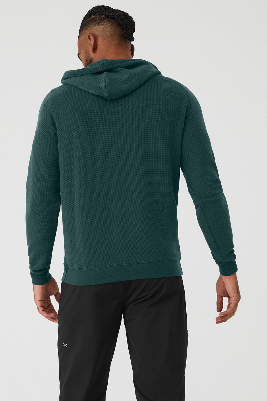 Green Men's Alo Yoga Micro Waffle Fast Break Hoodie | QZS-230469