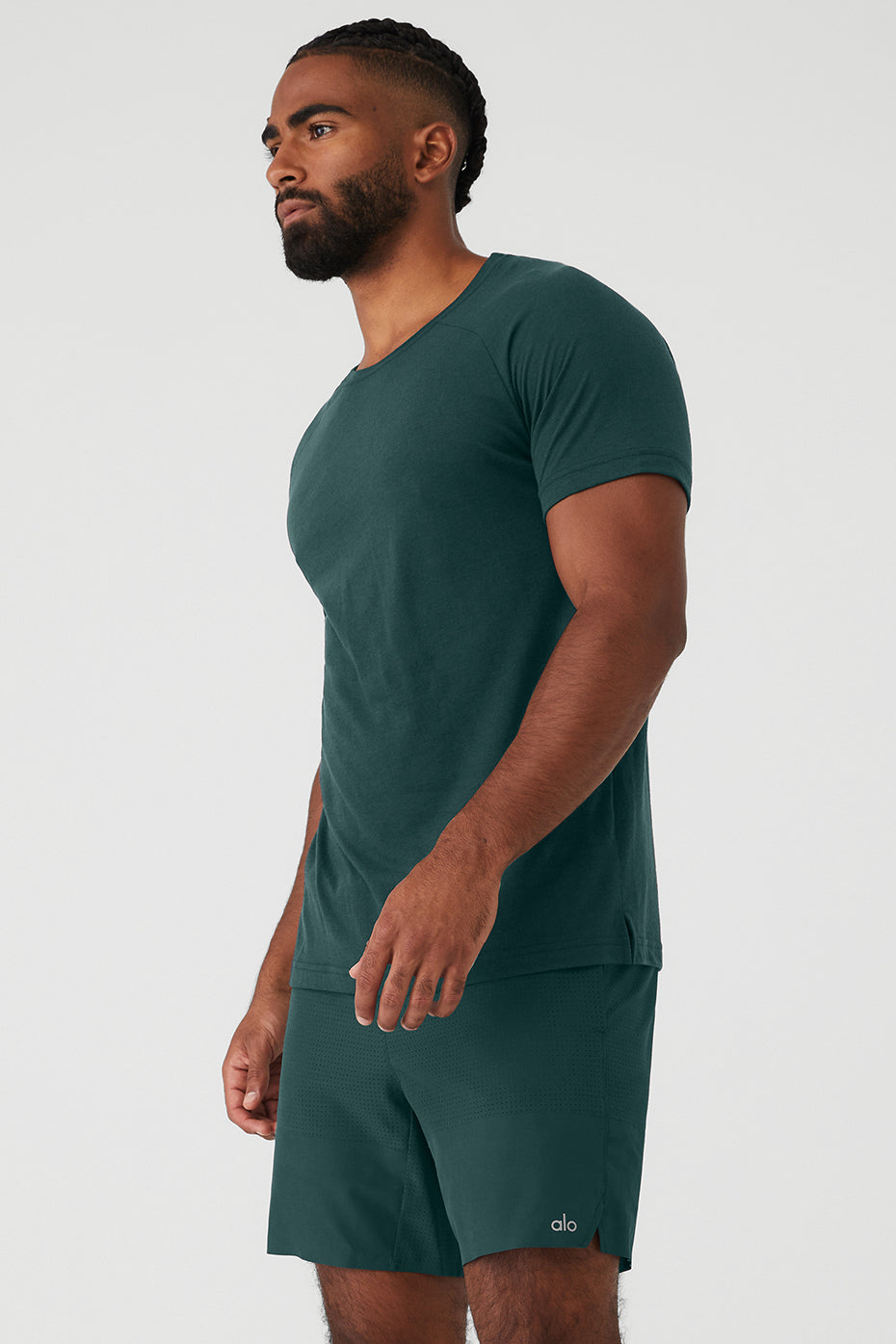 Green Men's Alo Yoga The Triumph Crew Neck Tee Short Sleeve | DHZ-368502