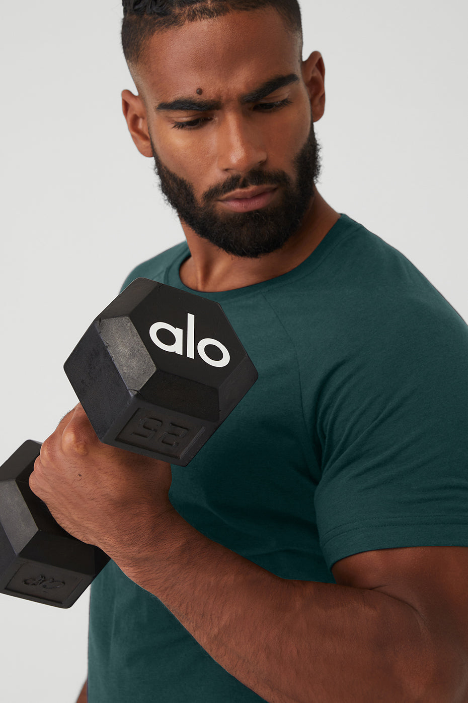 Green Men's Alo Yoga The Triumph Crew Neck Tee Short Sleeve | DHZ-368502