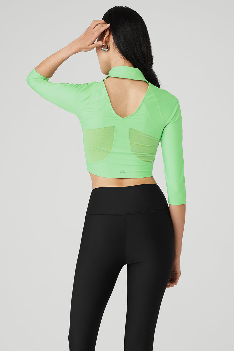 Green Women's Alo Yoga Airlift Archer Fitted Long Sleeve | VIU-659178