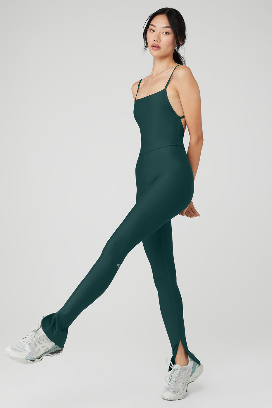 Green Women's Alo Yoga Airlift Disco Daze Jumpsuit | OMP-063285