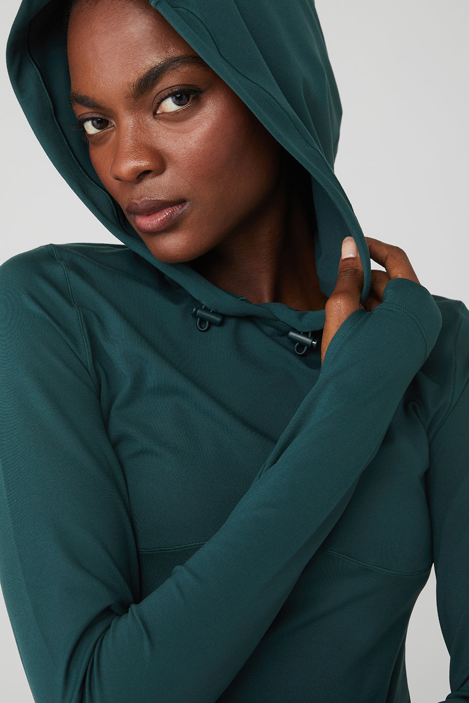 Green Women's Alo Yoga Alosoft Hooded Runner Long Sleeve | ACZ-490583