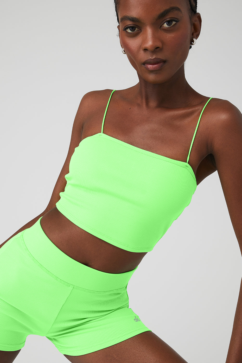 Green Women's Alo Yoga Goddess Ribbed Bandeau Tanks | FXV-917283