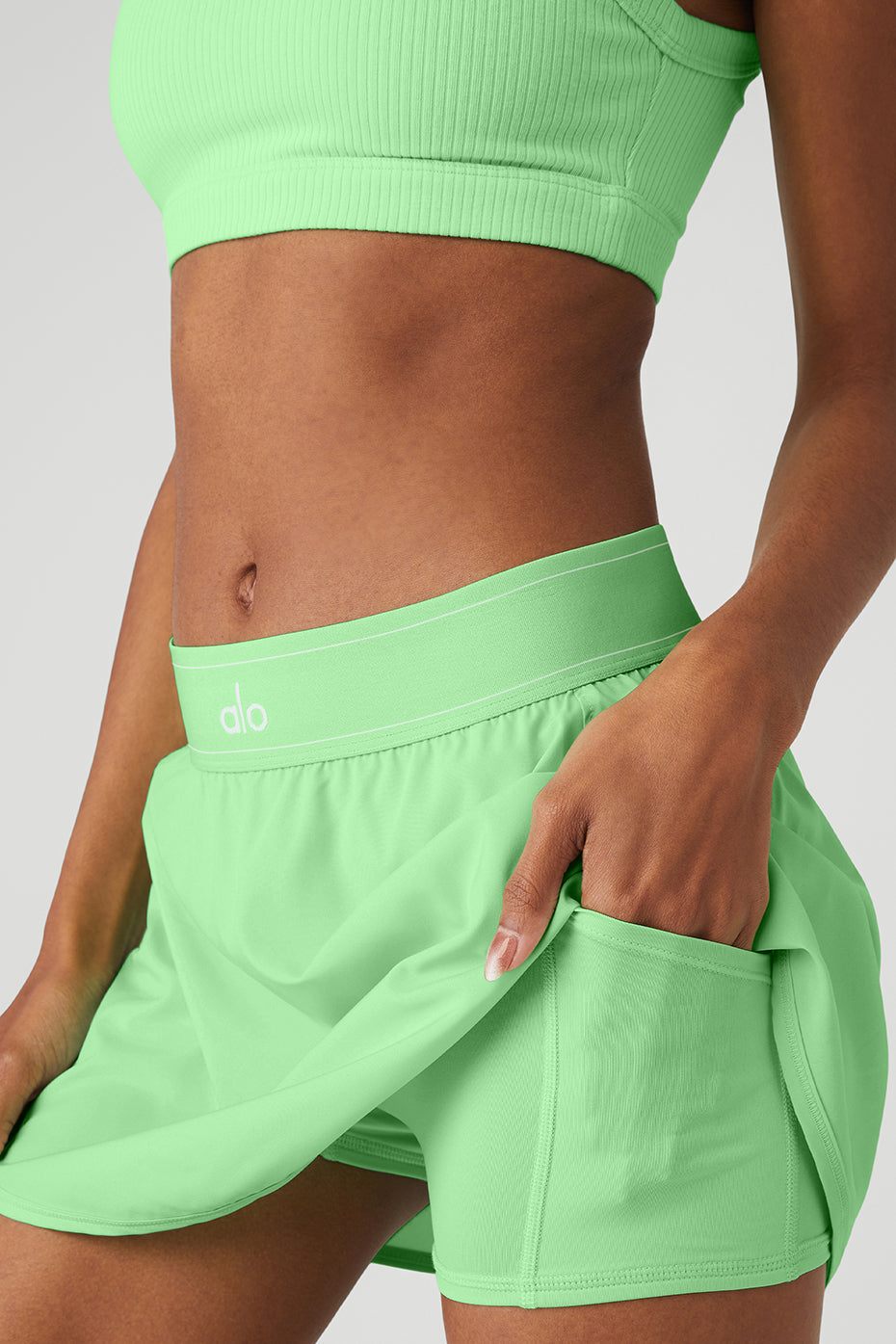 Green Women's Alo Yoga Match Point Tennis Skirts | FLS-761894