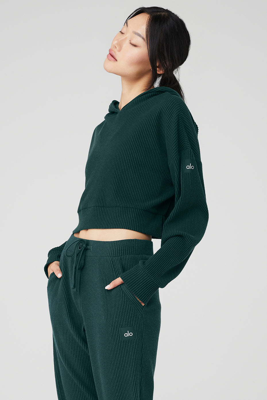 Green Women's Alo Yoga Muse Hoodie | ROX-735461