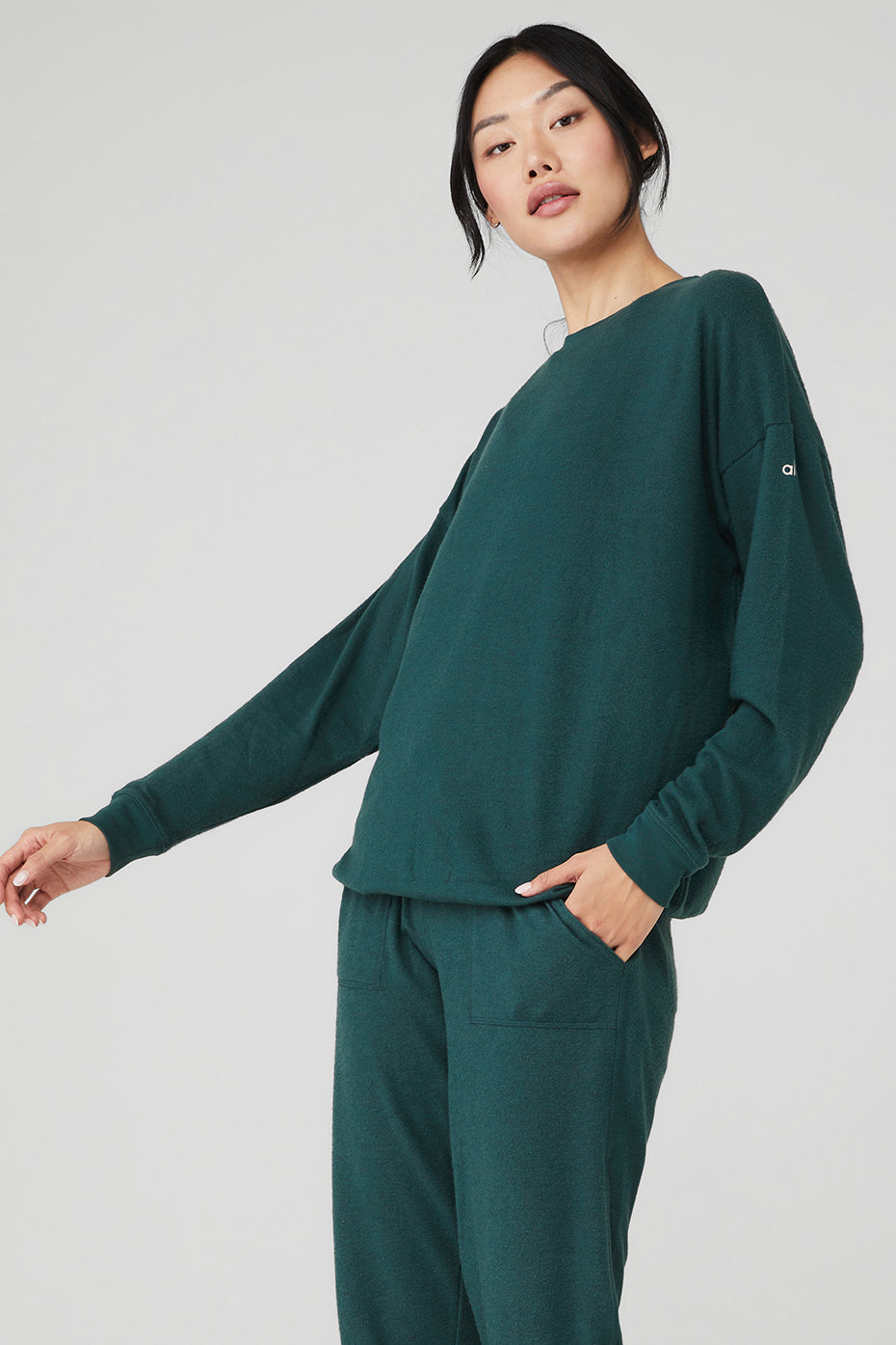 Green Women's Alo Yoga Soho Pullover Long Sleeve | ZOH-437102