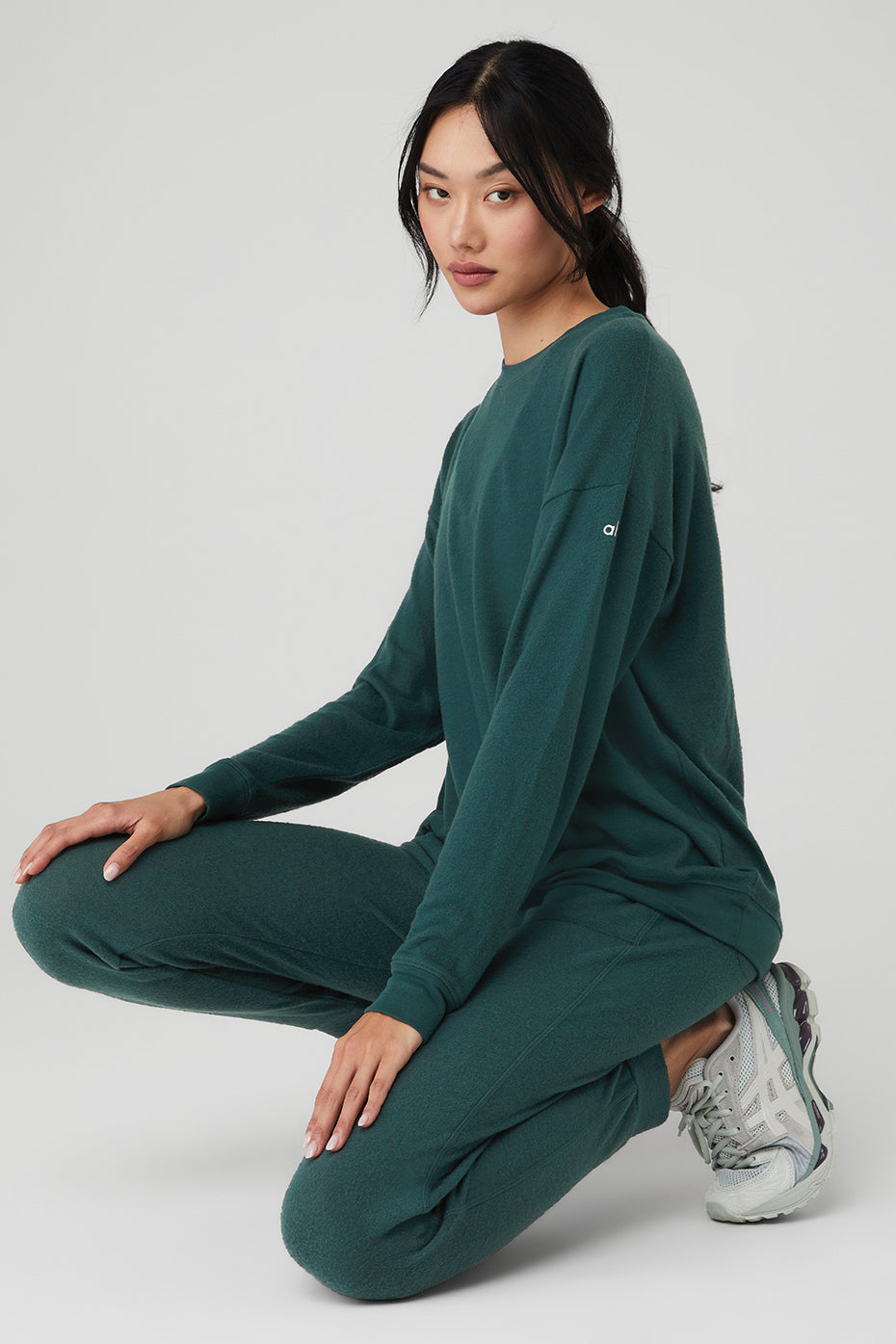 Green Women's Alo Yoga Soho Pullover Long Sleeve | ZOH-437102