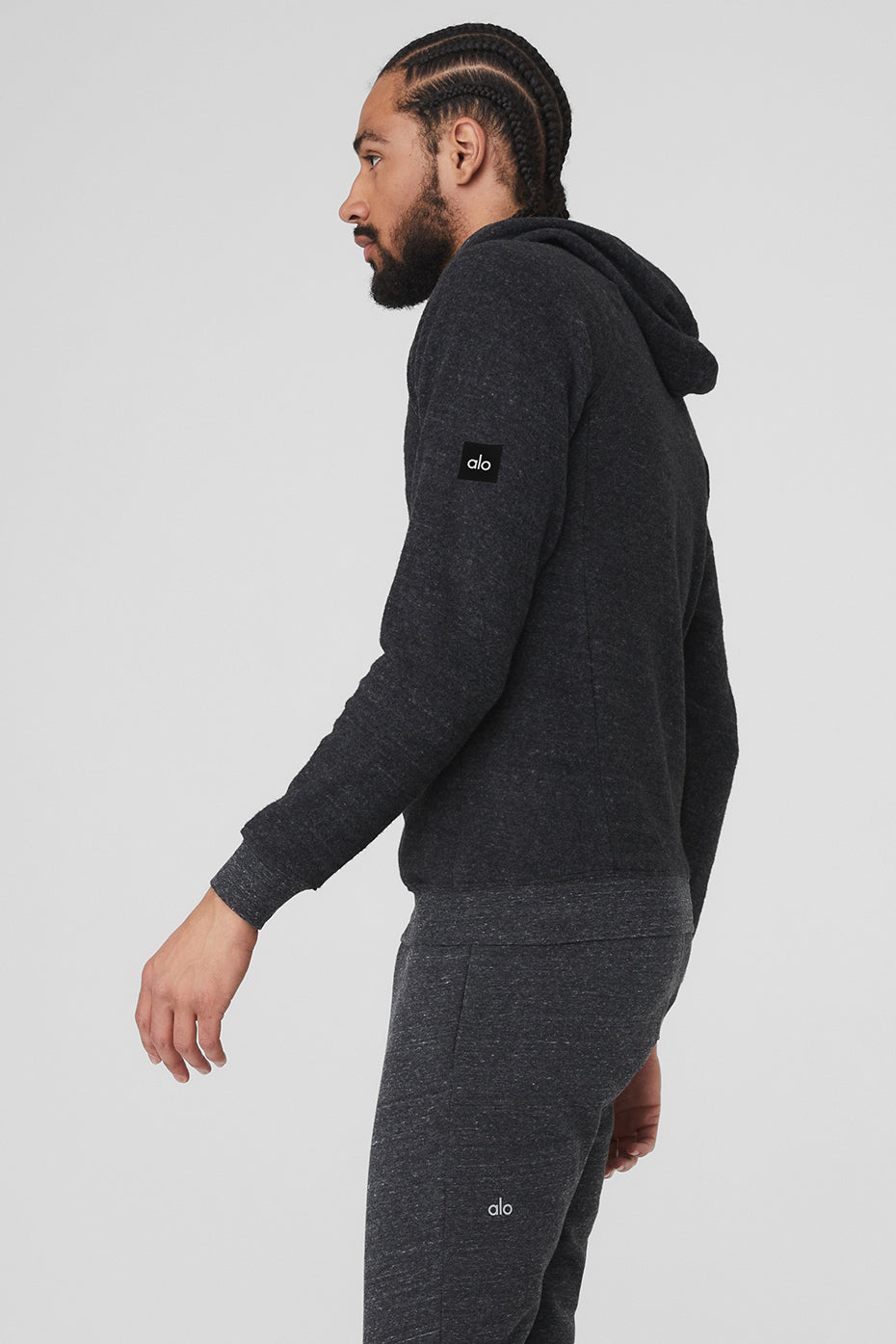 Grey Black Men's Alo Yoga Triumph Hoodie | LGK-297435