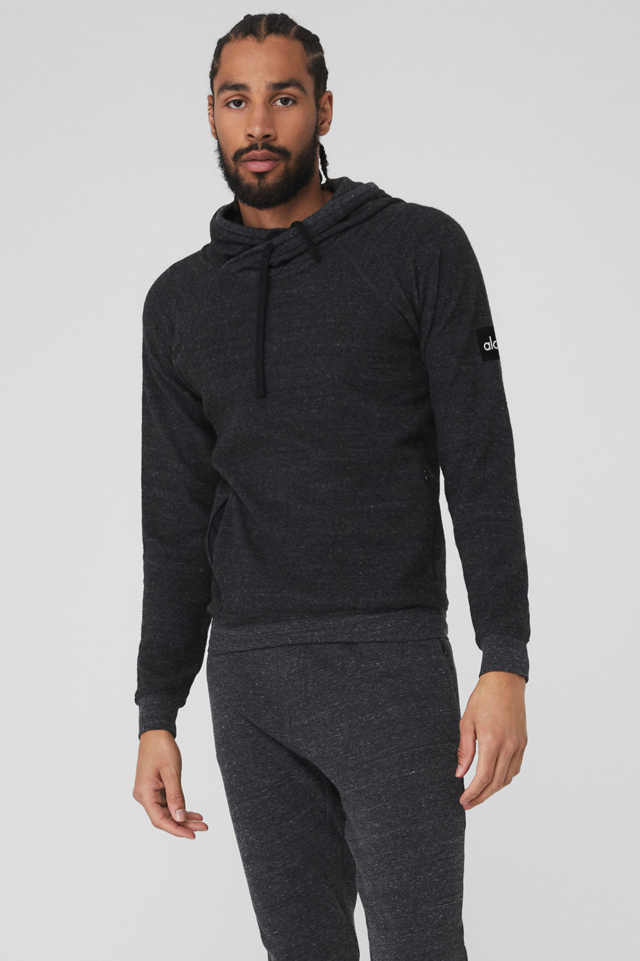 Grey Black Men\'s Alo Yoga Triumph Hoodie | LGK-297435