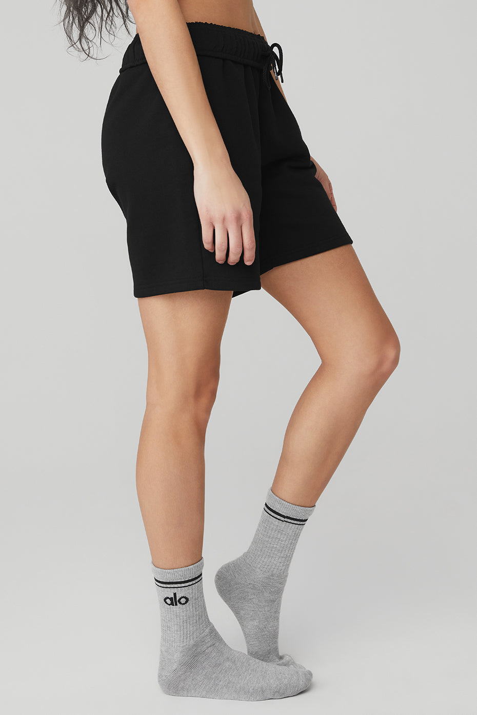 Grey / Black Unisex Alo Yoga Half-Crew Throwback Socks | DFQ-829537