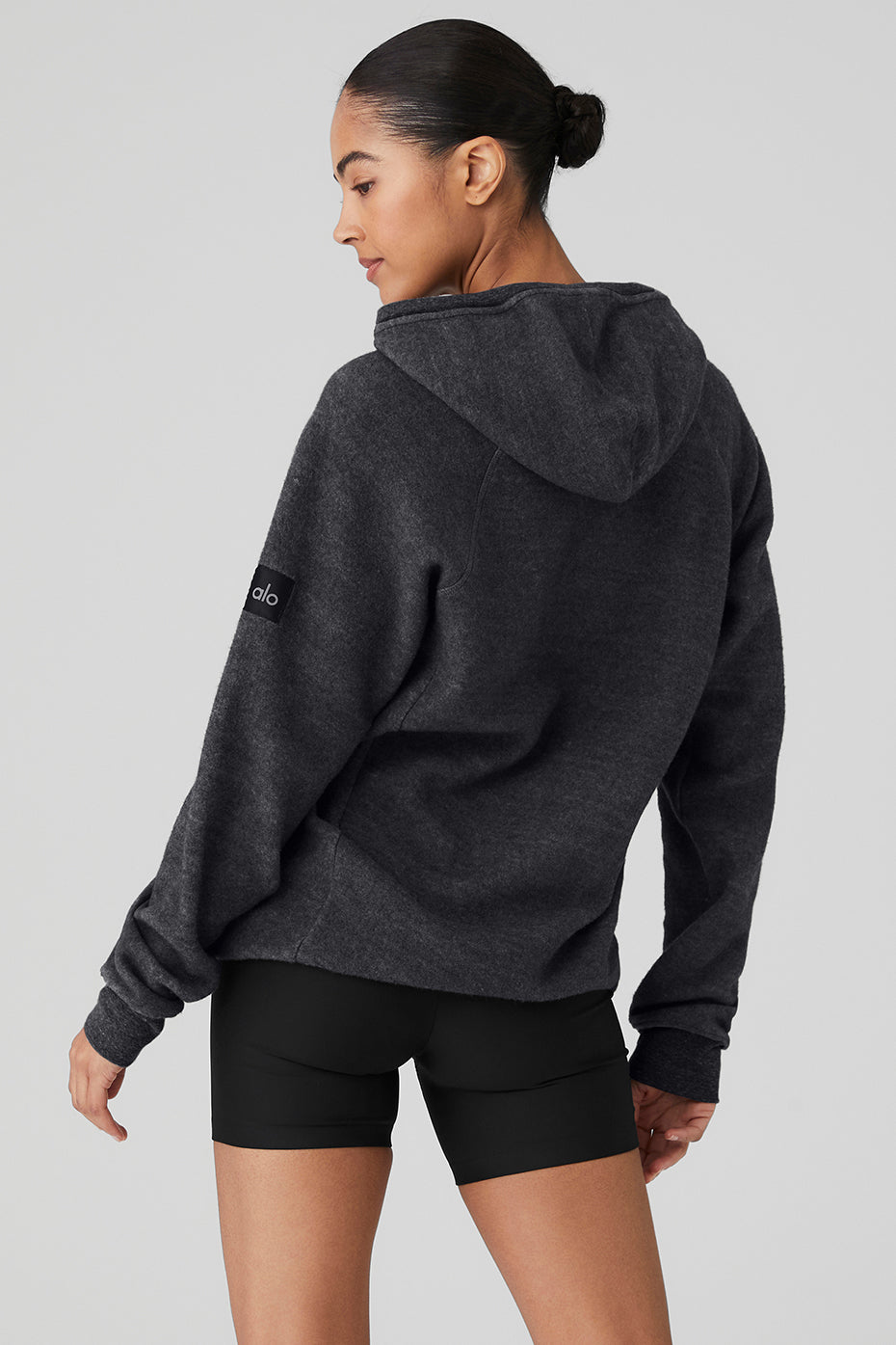 Grey Black Women's Alo Yoga Triumph Hoodie | QVX-156783