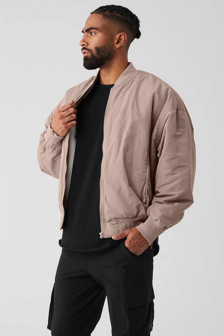 Grey Brown Men's Alo Yoga Faux Fur Urbanite Bomber Jackets | RQU-193768