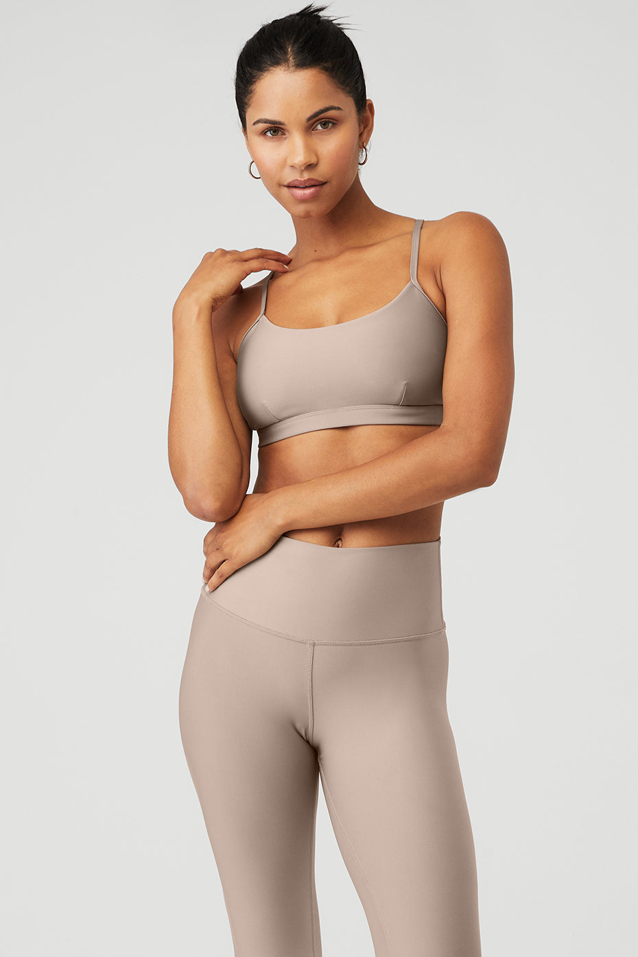 Grey Brown Women's Alo Yoga Airlift Intrigue Bras | UHZ-315904