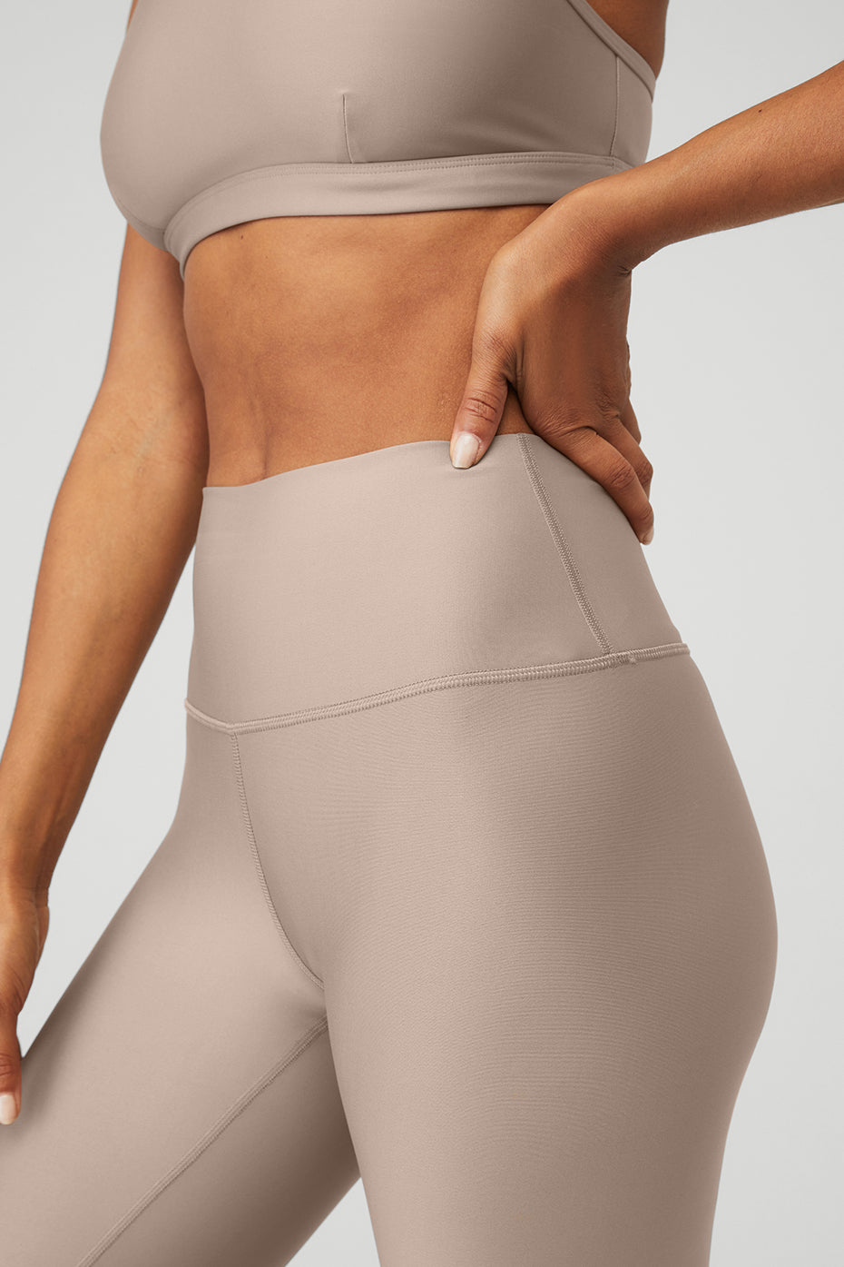 Grey Brown Women's Alo Yoga High-Waist Airlift Leggings | NIS-806291