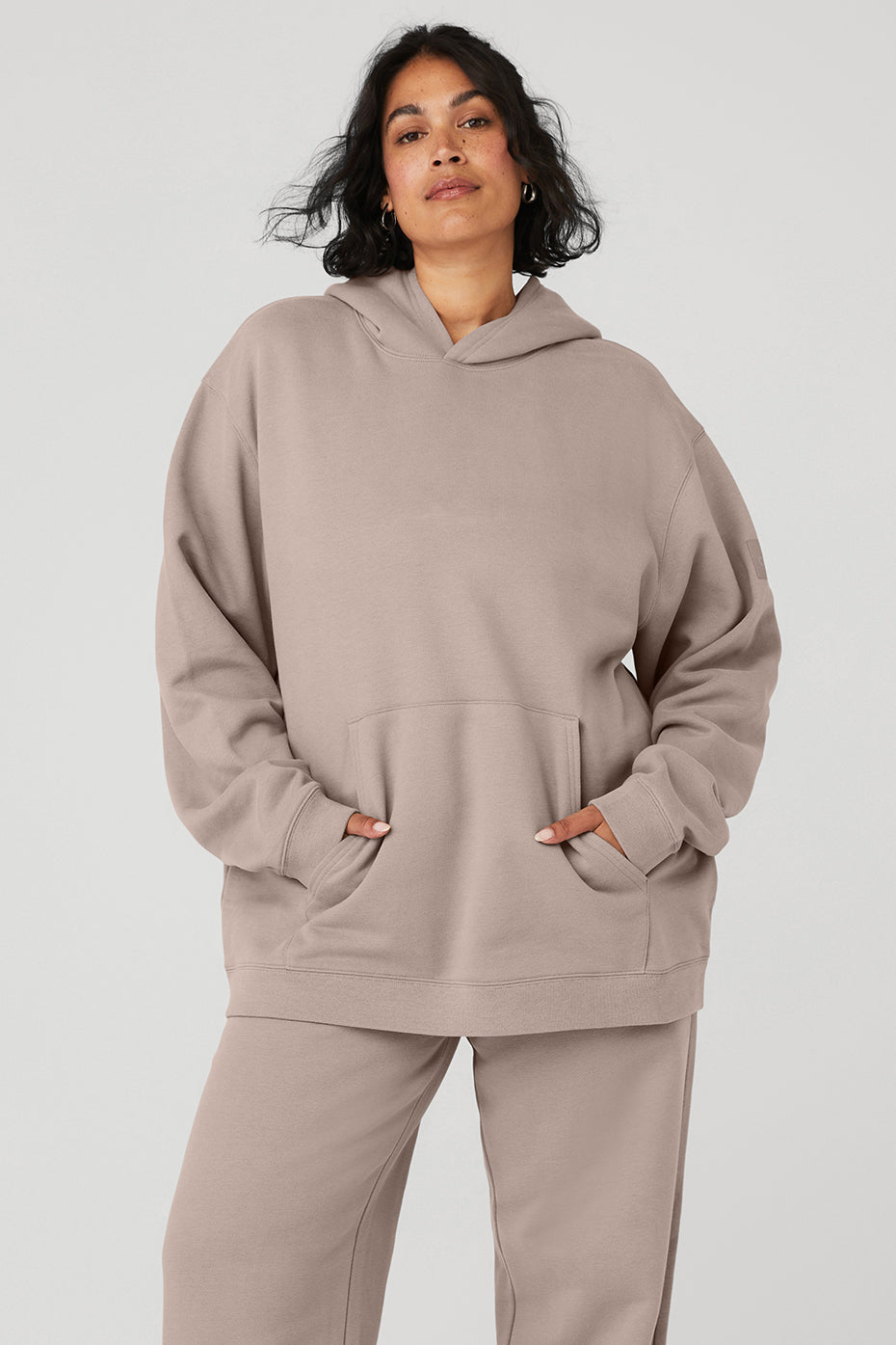 Grey Brown Women's Alo Yoga Renown Heavy Weight Hoodie | MUW-604982