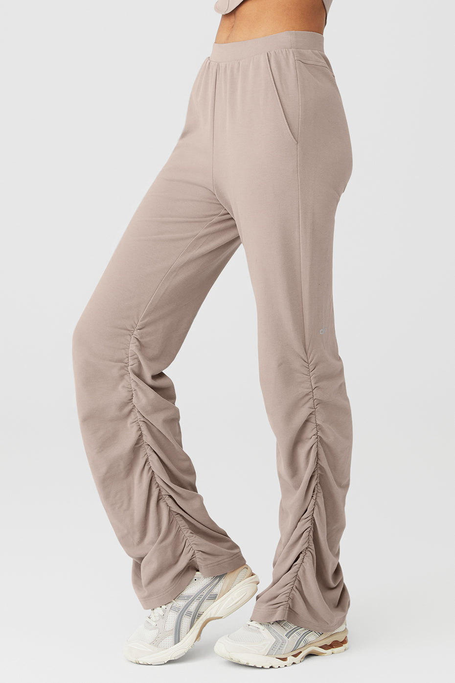 Grey Brown Women's Alo Yoga Ruched Soft Sculpt Sweatpants | XQM-219764