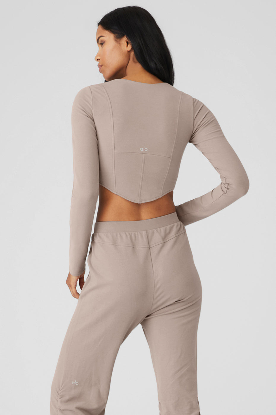 Grey Brown Women's Alo Yoga Soft Sculpt Long Sleeve | ITJ-491508