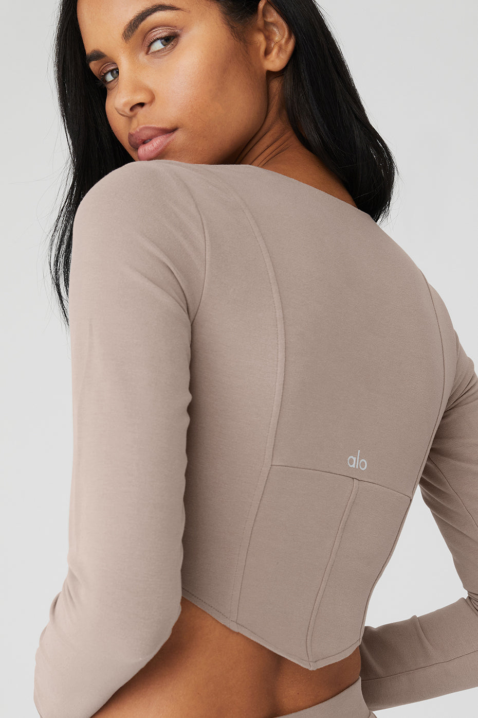 Grey Brown Women's Alo Yoga Soft Sculpt Long Sleeve | ITJ-491508