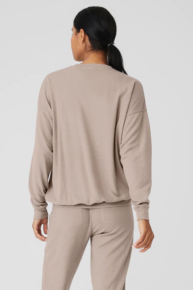 Grey Brown Women's Alo Yoga Soho Pullover Long Sleeve | IZY-280164