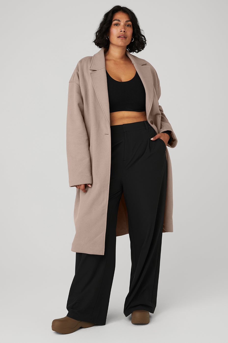 Grey Brown Women's Alo Yoga VIP Blazer Trench Coats | KWZ-829156