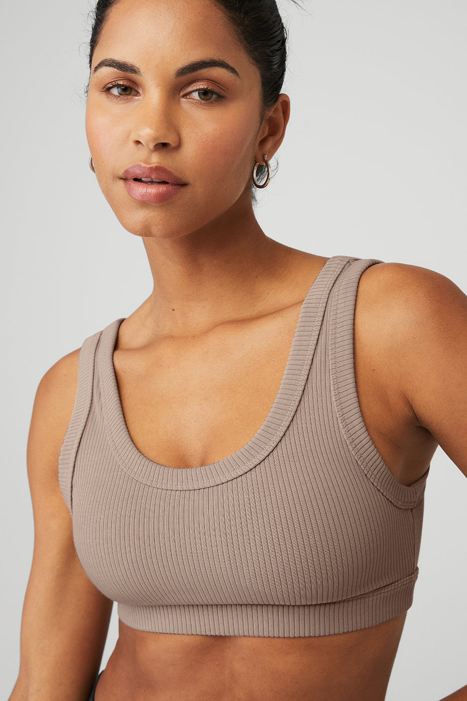 Grey Brown Women's Alo Yoga Wellness Bras | ODM-621480