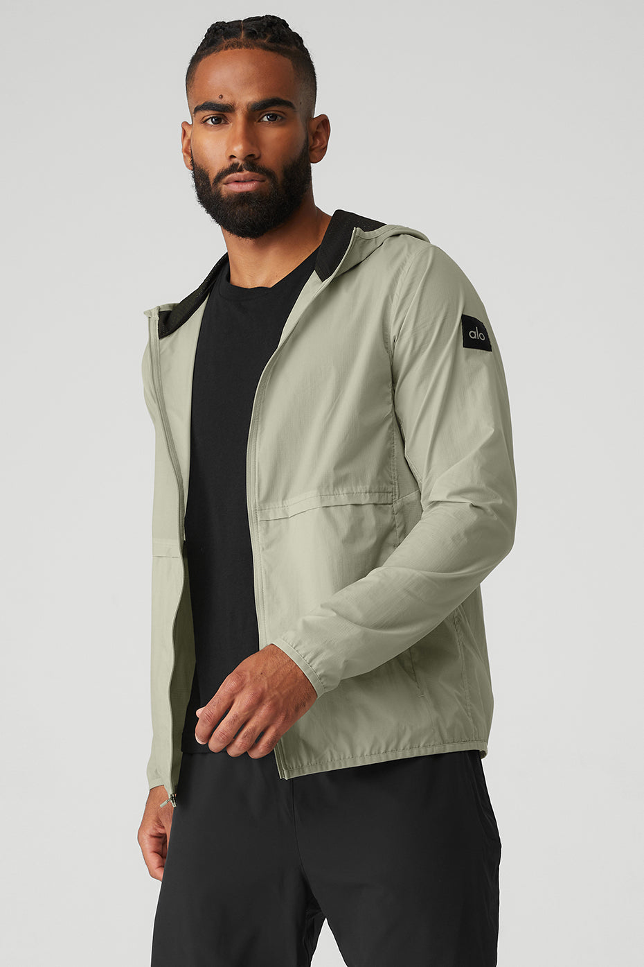 Grey Green Men's Alo Yoga Repeat Running Jackets | CSD-527680