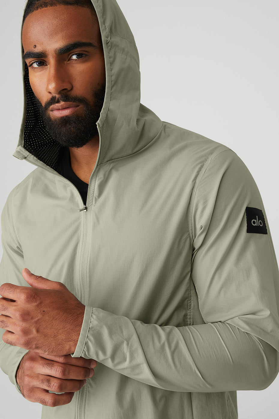 Grey Green Men's Alo Yoga Repeat Running Jackets | CSD-527680