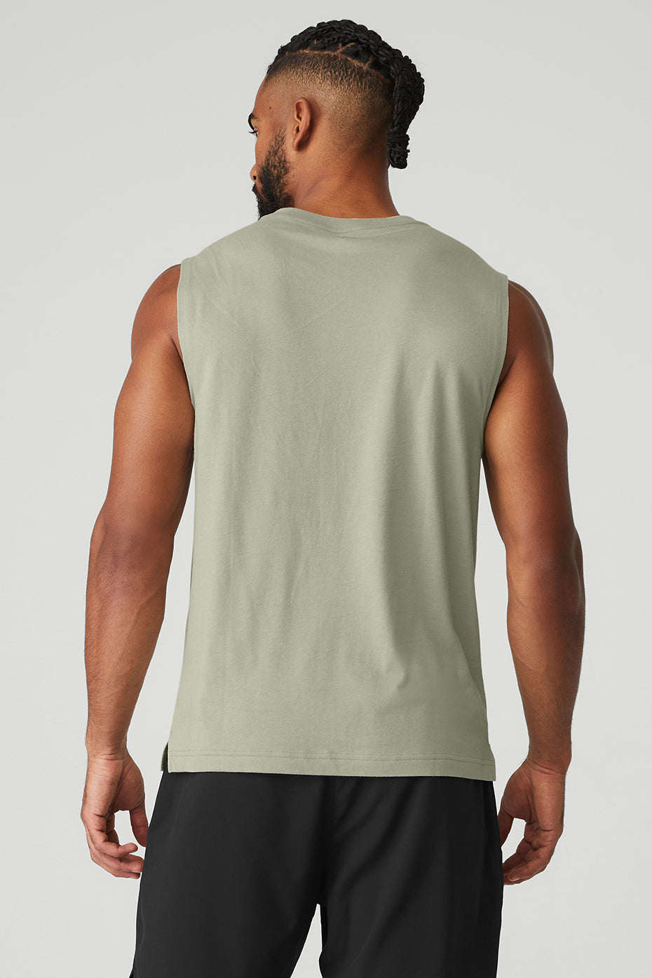 Grey Green Men's Alo Yoga The Triumph Muscle Tanks | OQM-104632