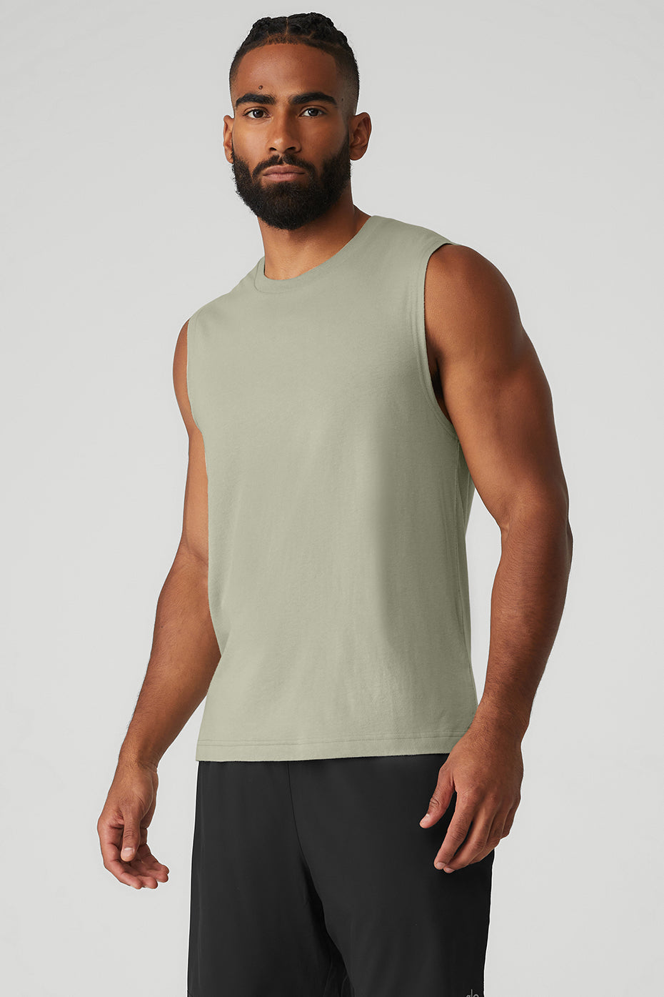 Grey Green Men's Alo Yoga The Triumph Muscle Tanks | OQM-104632