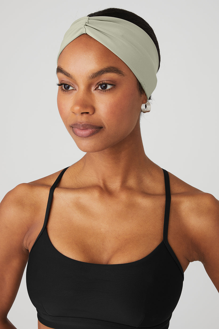 Grey Green Women's Alo Yoga Airlift Headband Hair Accessories | TQX-496178