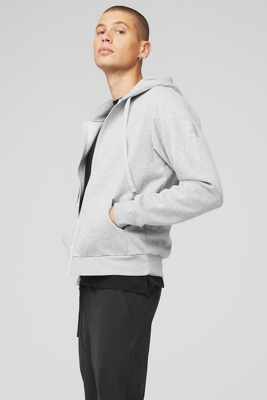 Grey Men's Alo Yoga Everyday Full Zip Hoodie | LHY-963805