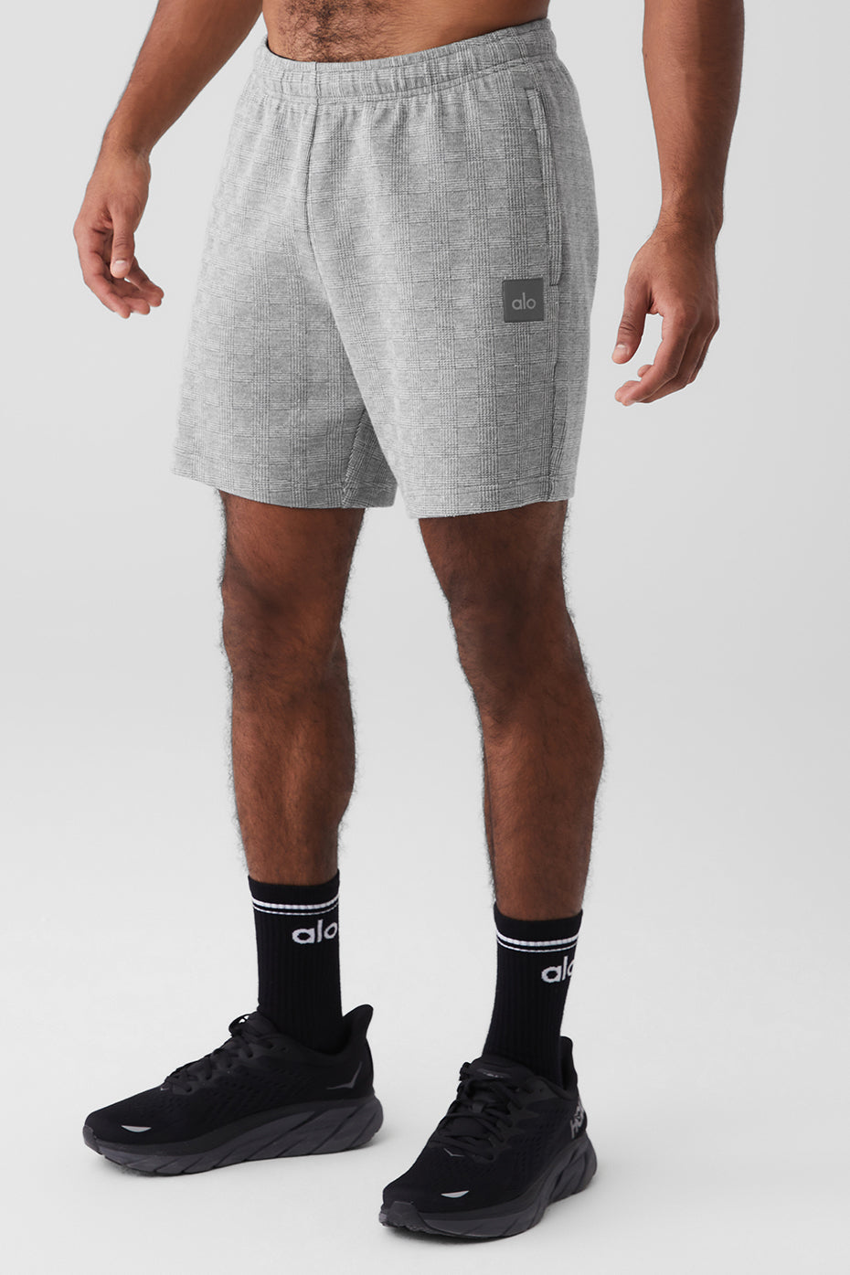 Grey Men's Alo Yoga Glenplaid Colosseum Shorts | MTI-642587