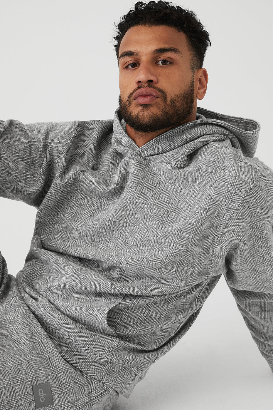 Grey Men's Alo Yoga Glenplaid Colosseum Hoodie | NBI-805271