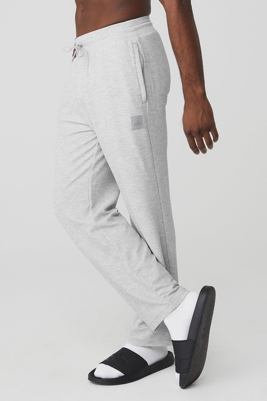 Grey Men's Alo Yoga Micro Waffle Fast Break Sweatpants | LJX-819375