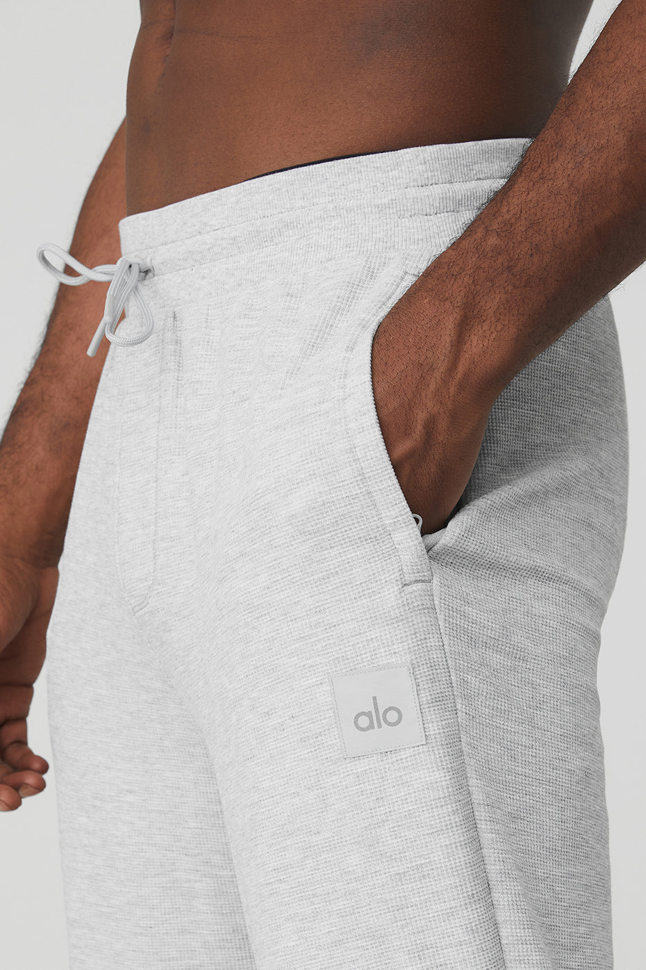 Grey Men's Alo Yoga Micro Waffle Fast Break Sweatpants | LJX-819375