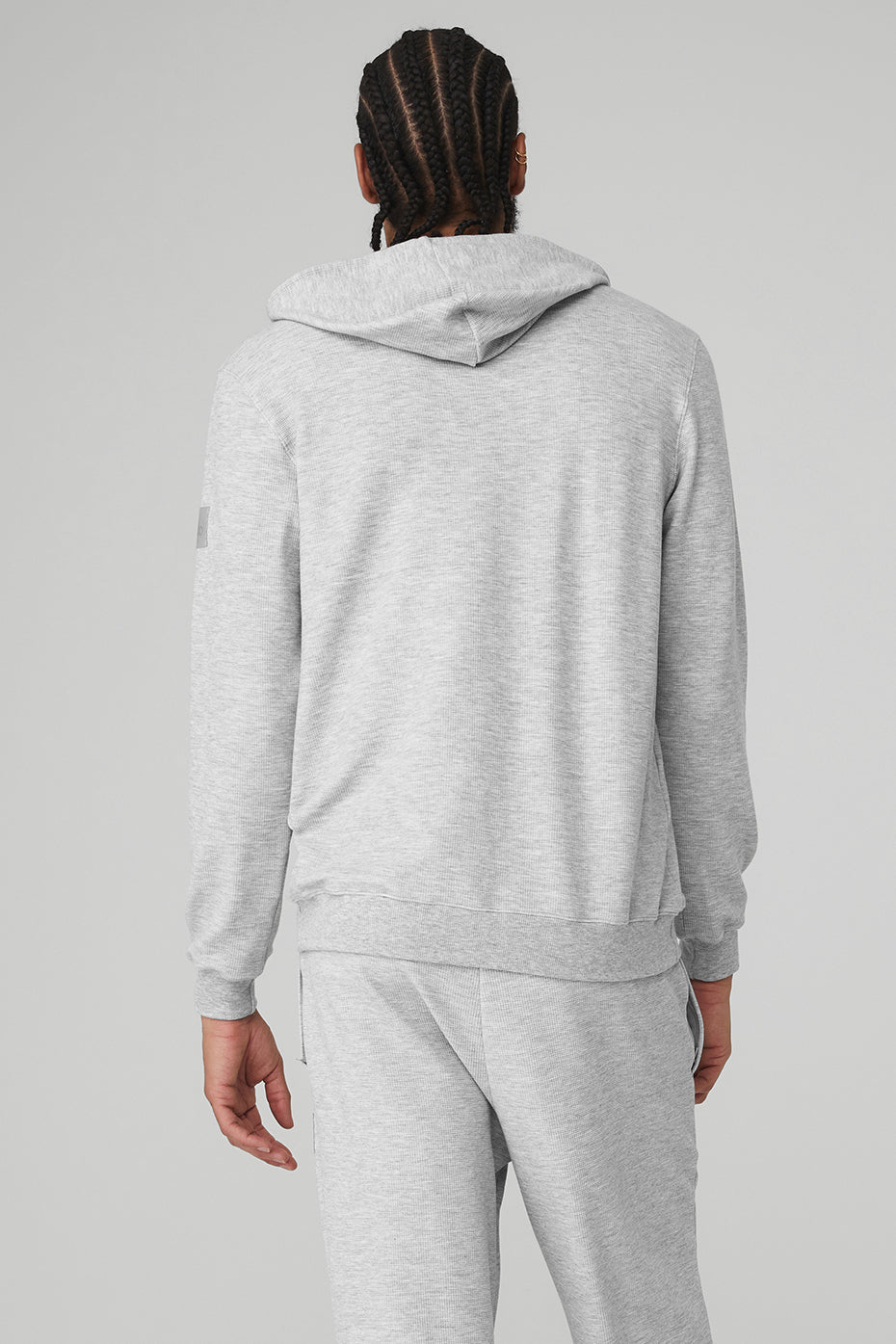 Grey Men's Alo Yoga Micro Waffle Fast Break Hoodie | RQZ-987620